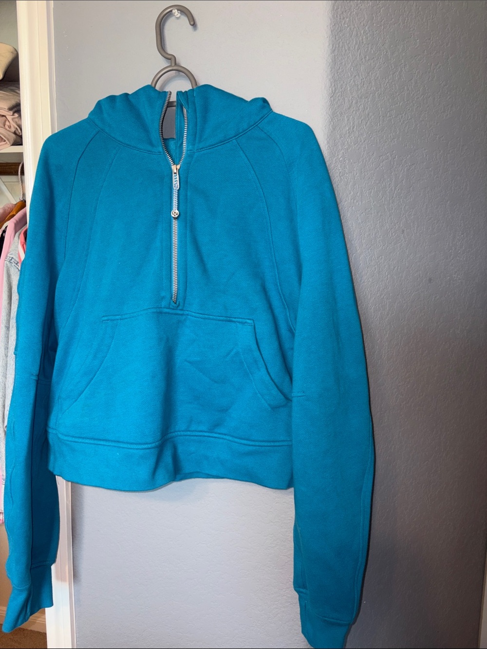 lululemon Teal Half-Zip Hoodie Sweater